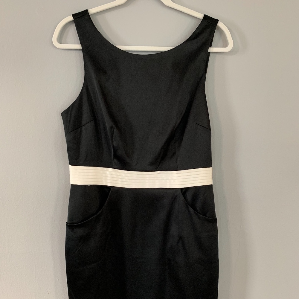 Women's Black and White Silk Dress